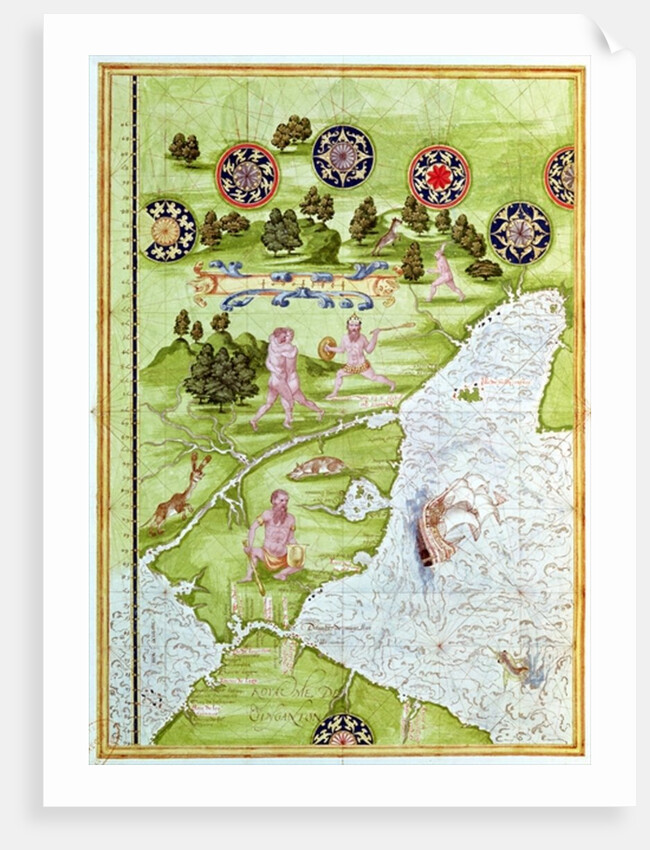 Fol.40v Map of the Magellan Straits by Guillaume Le Testu