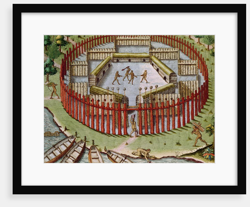 An Indian Village by Theodor de Bry