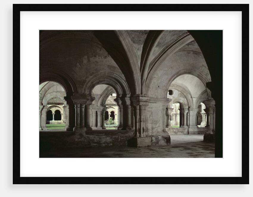 Interior view of the cloister from the chapter house by French School