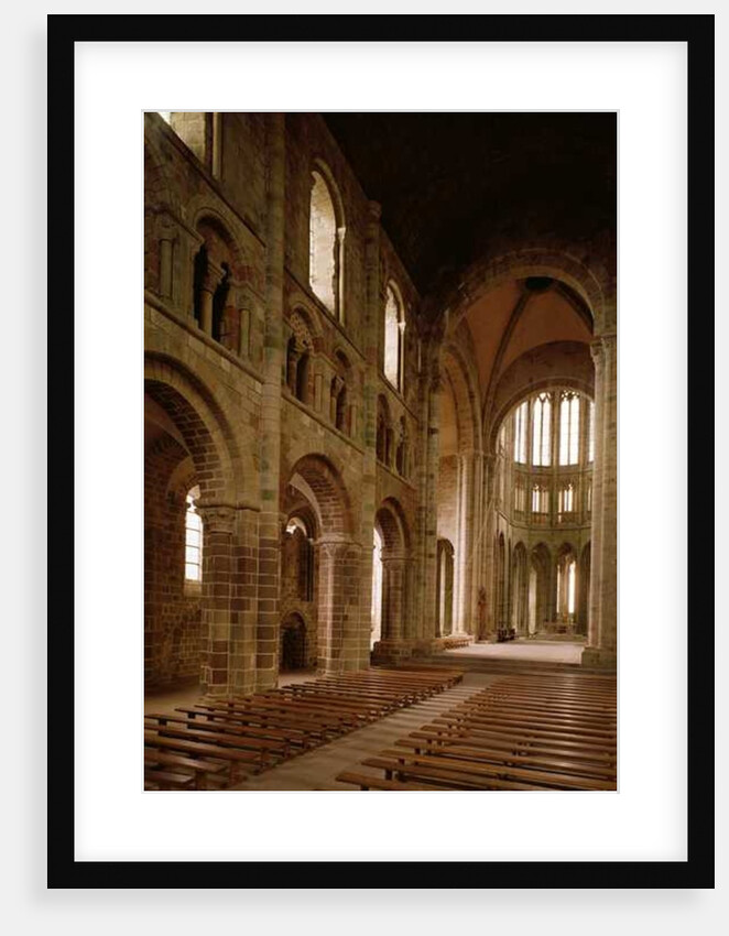 View of the nave from the choir, 1020-1135 by School French