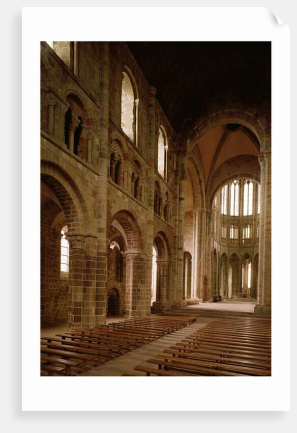 View of the nave from the choir, 1020-1135 by School French