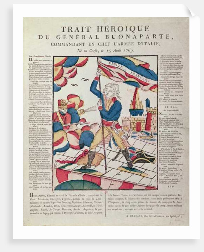 Napoleon I on the Bridge at Arcola, 17th November 1796, 18th-19th century by School French