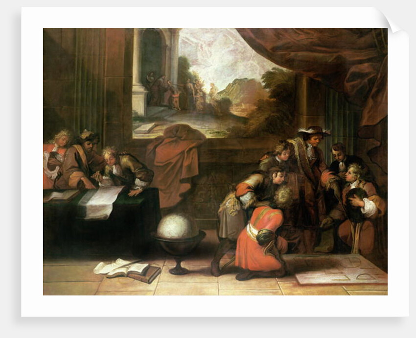 Interior of a Room with Geographers and Mathematicians, c.1680-90 by French School