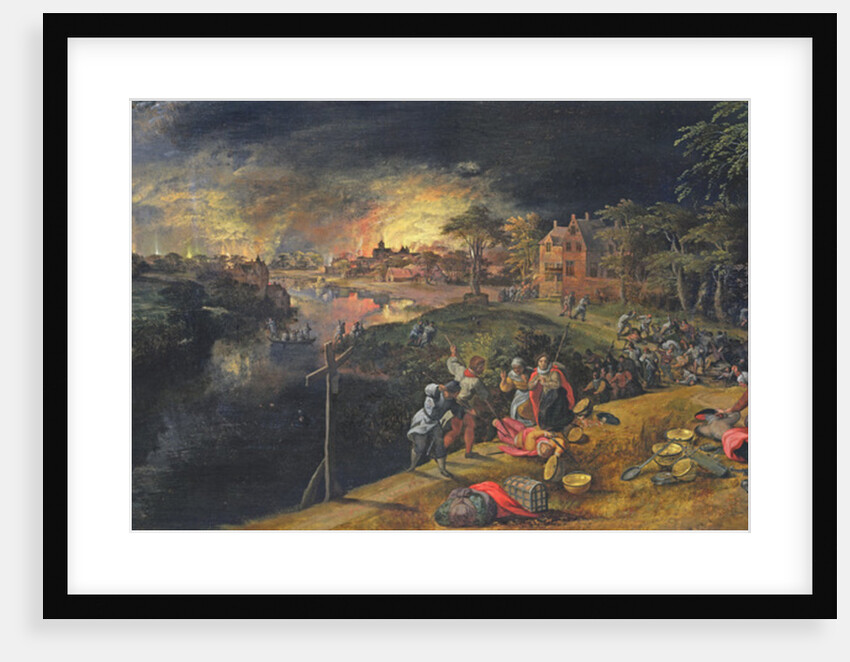 Scene of a War with a Fire, 1569 by Gillis Mostaert