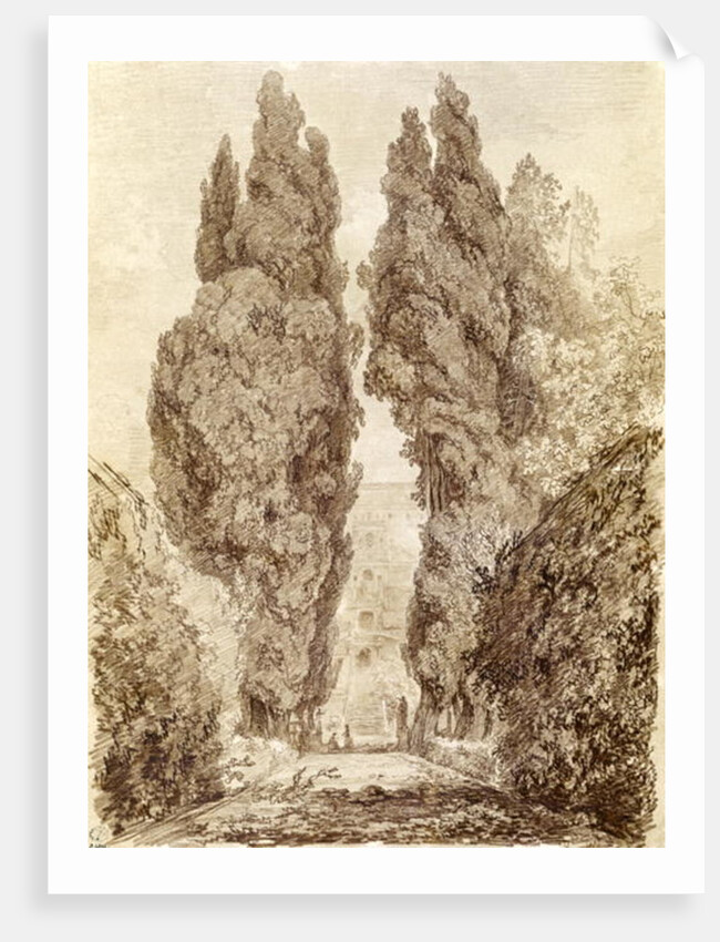 Large Cypresses at the Villa d'Este by Jean-Honore Fragonard