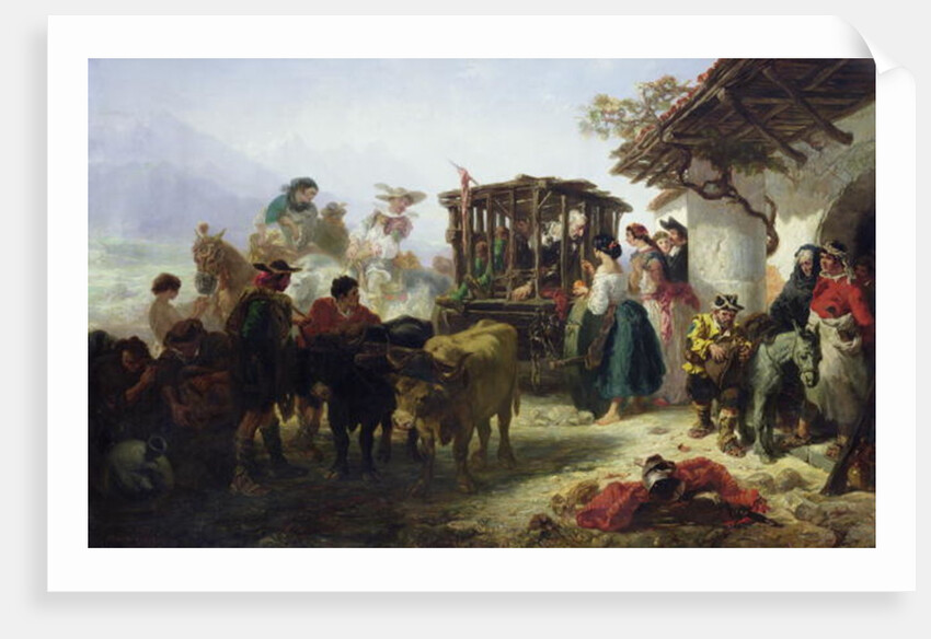 Don Quixote in a Cage by Celestin Francois Nanteuil