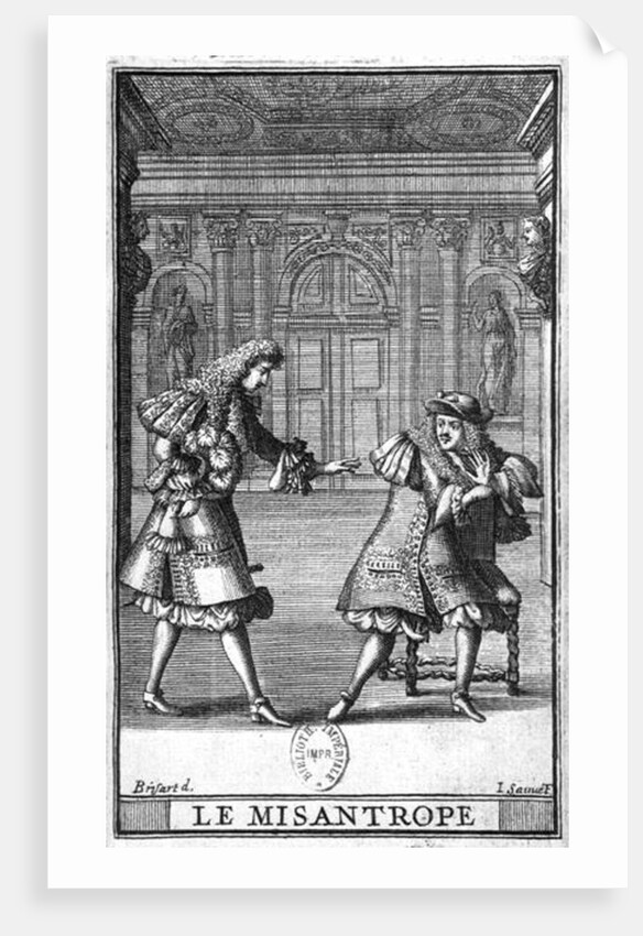 Scene from 'Le Misanthrope' by Moliere by Pierre (after) Brissart