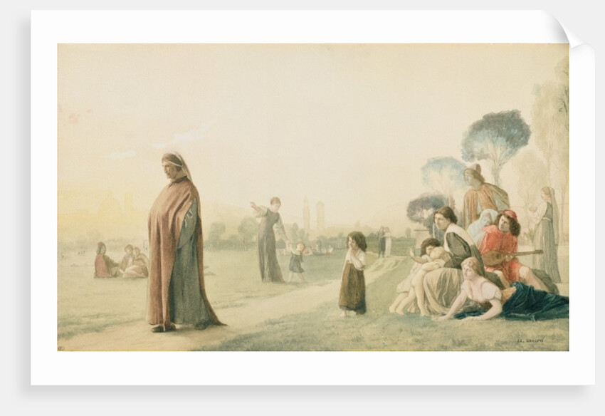 Dante Meditating in the Cascine Garden, Florence by Jean Leon Gerome