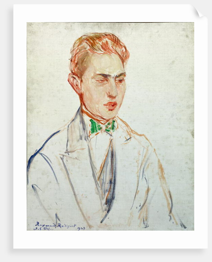 Study for a portrait of Raymond Radiguet 1923 by Jacques-Emile Blanche