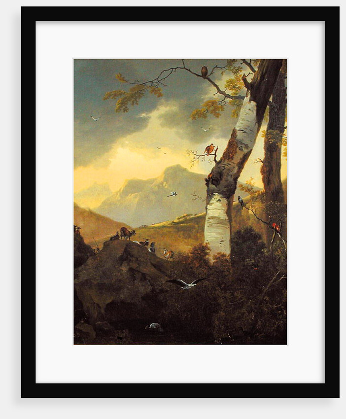 Mountainous Landscape with Goats and Birds, c.1657 by Adam Pynacker