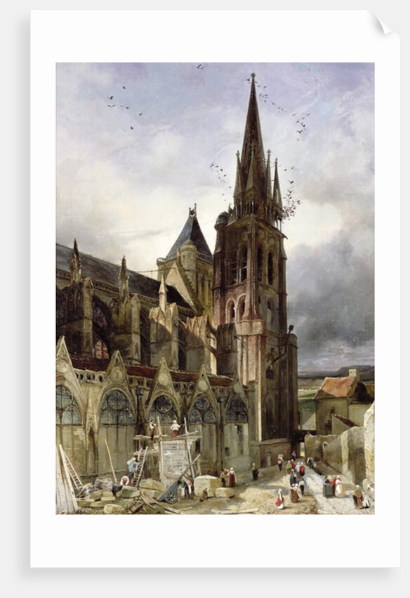 Restoring the Abbey Church of St. Denis in 1833 by Adrien Dauzats