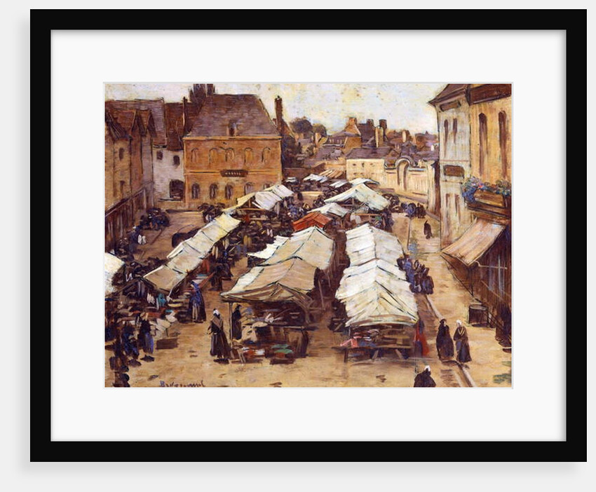 The Market Place at Abbeville by Louis Braquaval