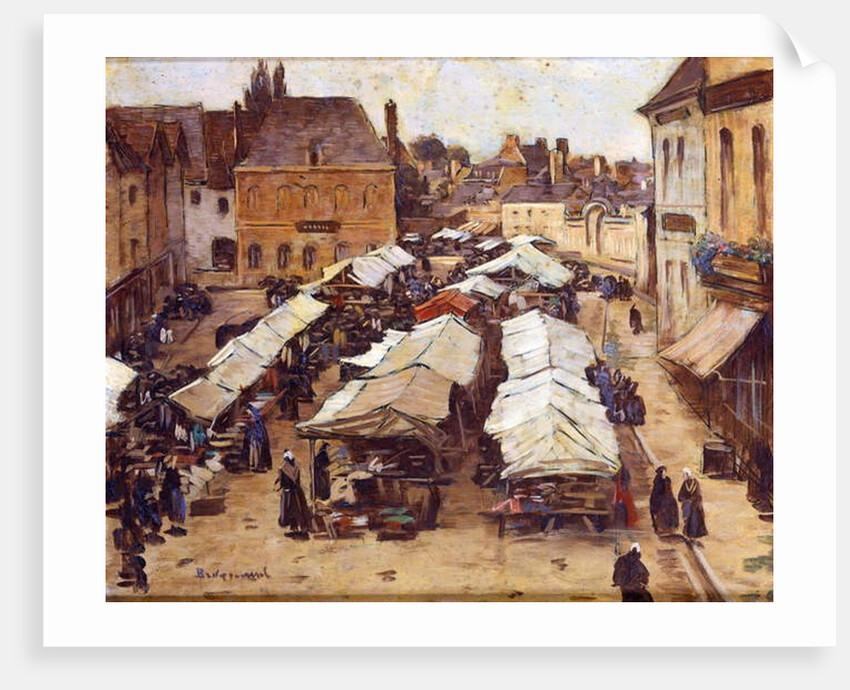 The Market Place at Abbeville by Louis Braquaval
