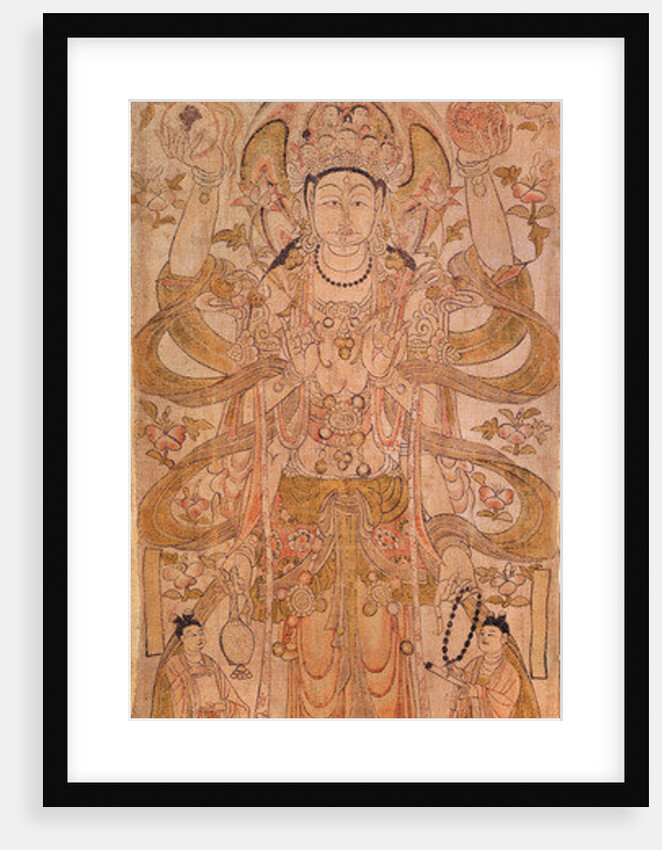 Avalokiteshvara with nine heads and six arms, from Dunhuang, Gansu Province, Tang Dynasty by Chinese School