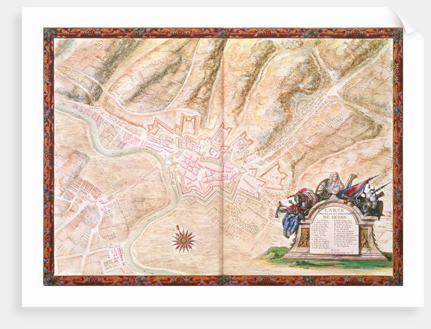 Ms. 988, Vol.3 fol.16 Plan and Map of the town and castle of Sedan by Sebastien Le Prestre de Vauban