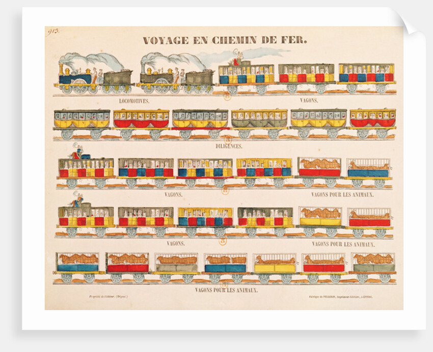 Rail Travel in 1845 by French School