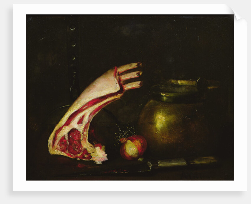 Still Life with Cutlets by Antoine Vollon
