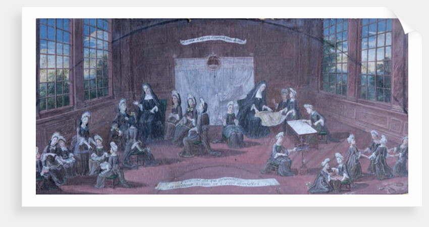 Nuns Teaching Young Girls by French School