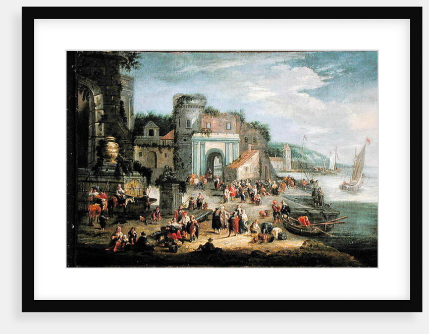 View of a Mediterranean Port by Mathys Schoevaerdts