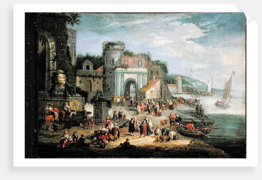 View of a Mediterranean Port by Mathys Schoevaerdts