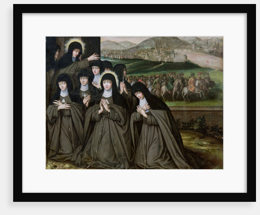 St. Claire with her Sister, Agnes and Nuns by French School
