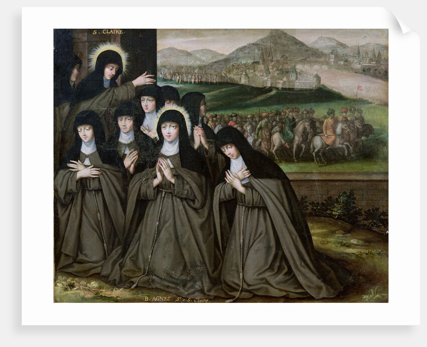 St. Claire with her Sister, Agnes and Nuns by French School