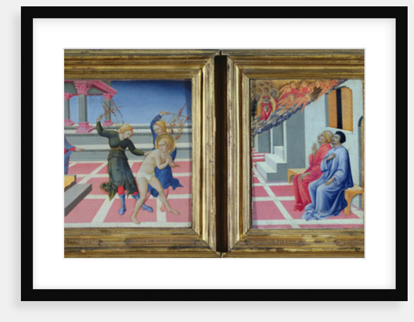 The Dream of St. Jerome and the Apparition of St. Jerome to Sulpicius Severus and St. Augustine, 1444 by Sano di also Ansano di Pietro di Mencio Pietro