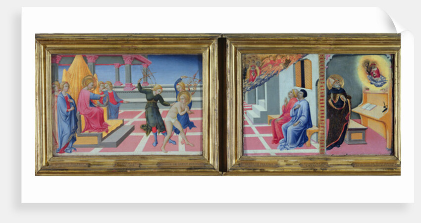 The Dream of St. Jerome and the Apparition of St. Jerome to Sulpicius Severus and St. Augustine, 1444 by Sano di also Ansano di Pietro di Mencio Pietro