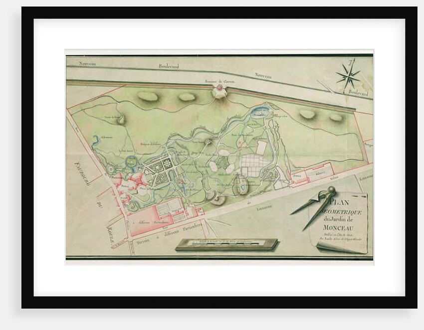 Plan of the Parc Monceau, 1803 by Lauly