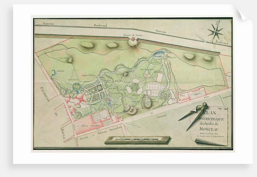 Plan of the Parc Monceau, 1803 by Lauly
