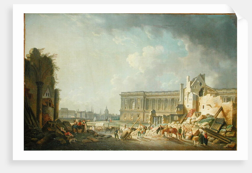 Clearing the Colonnade of the Louvre, 1764 by Pierre Antoine Demachy