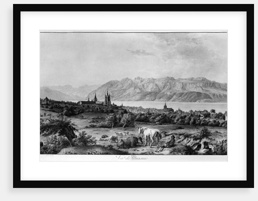 View of Lausanne by Johann Ludwig Aberli