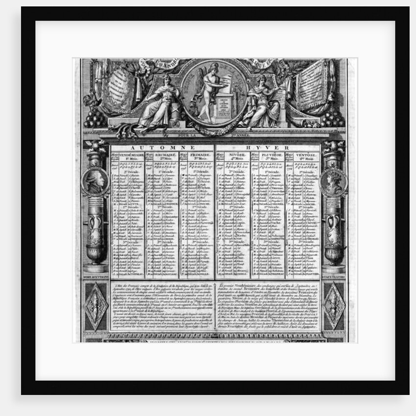 Republican calendar, 22nd September 1793 by Francois Maria Isidore Queverdo