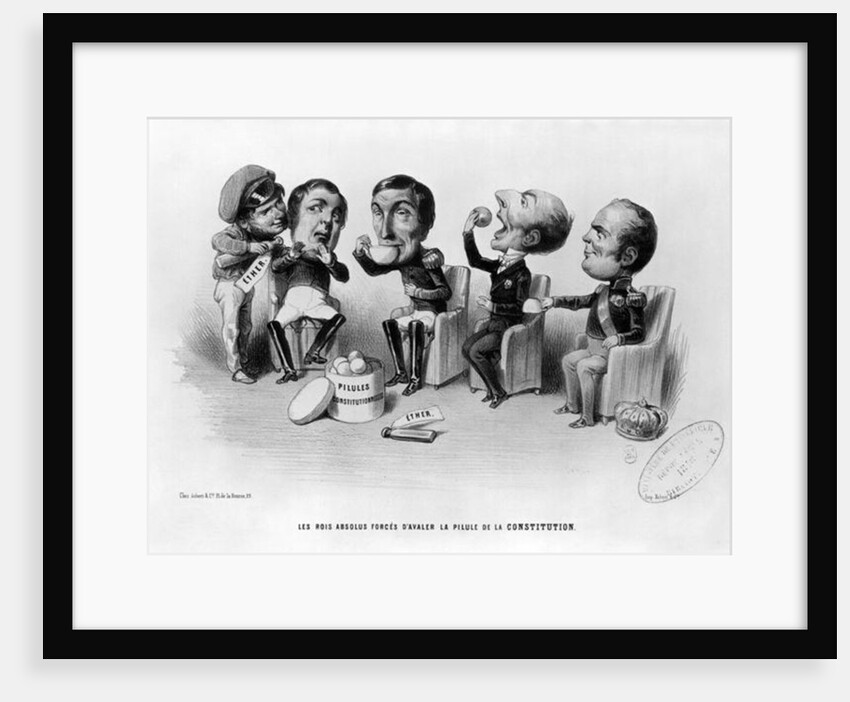The Absolute Kings Forced to Swallow the Pill of the Constitution, 1848 by French School