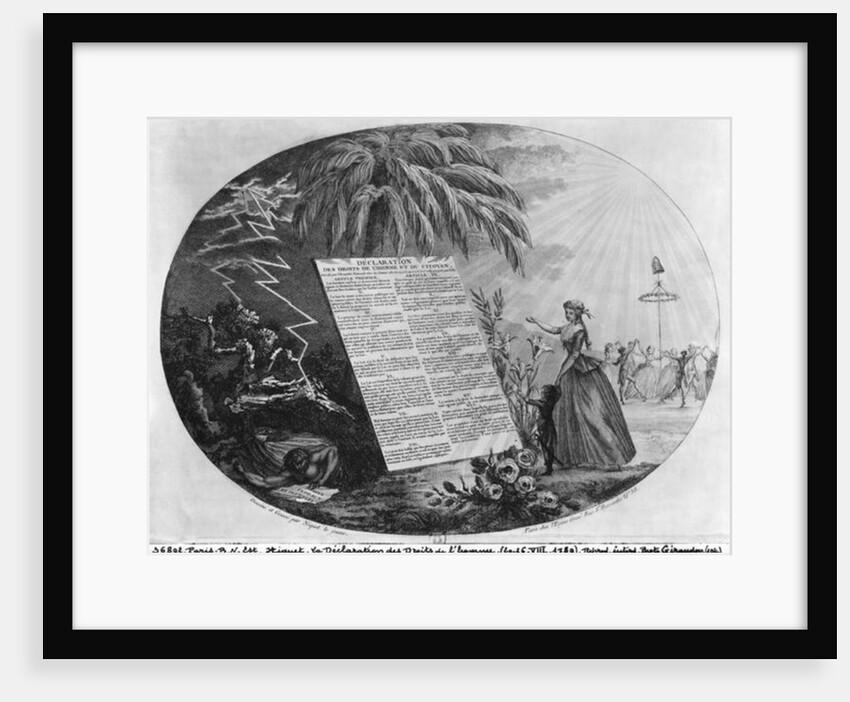 Declaration of the Rights of Man, 20th-26th July 1789 by French School