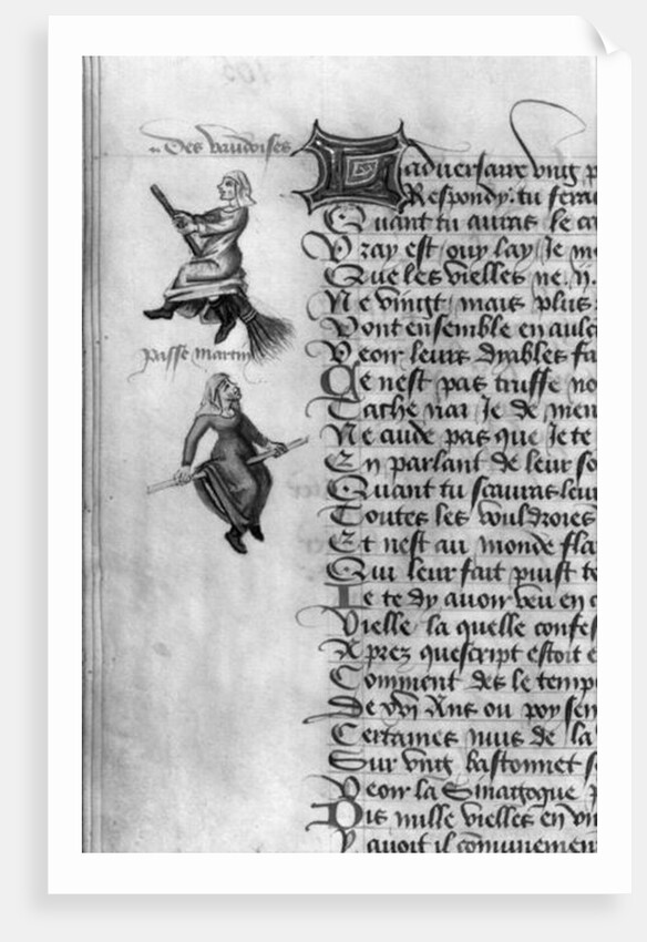 Ms Fr 12476 fol.105v Two witches from 'Le Champion des Dames' by Martin le Franc 1451 by French School