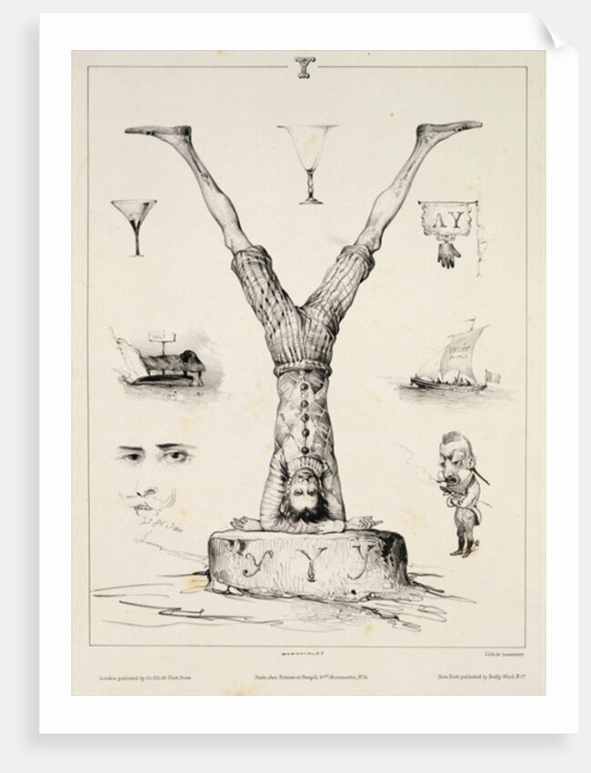 Letter Y from an alphabet primer by Victor Adam