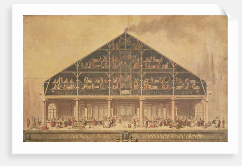 Interior of the Briche Laundry, Paris by Gentil