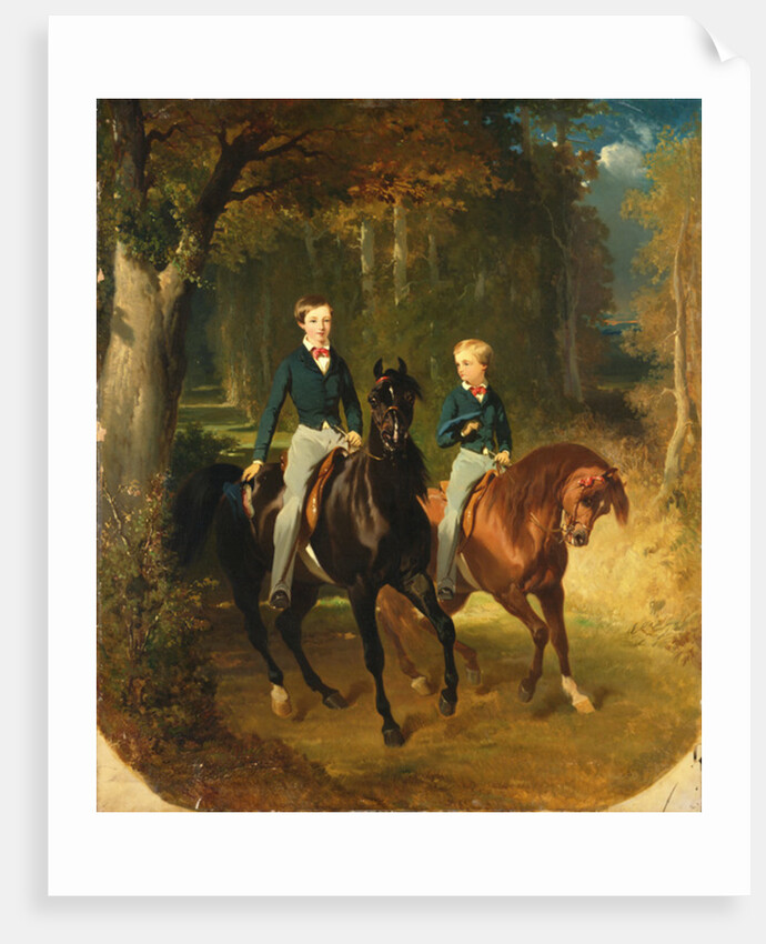 Louis-Philippe d'Orleans Comte de Paris and his Brother, Robert d'Orleans Duc de Chartres in the Parc de Claremont, c.1849 by Alfred Dedreux