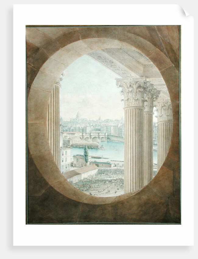 View of the Pont Neuf from a Bull's Eye Window of the Louvre, 1810 by Victor Jean Nicolle