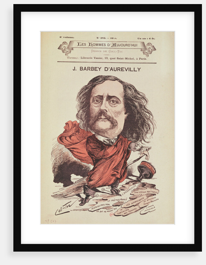 Jules Barbey d'Aurevilly from the cover of 'Les Hommes d'Aujourd'hui' by Coll-Toc