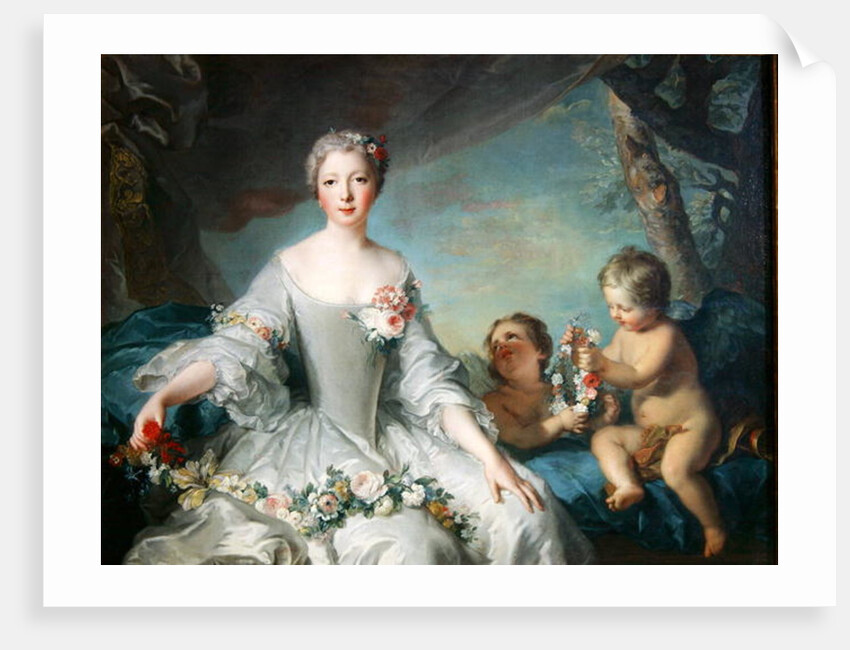 Portrait presumed to be Louise Diane d'Orleans as Flora, 1731 by Jean-Marc Nattier