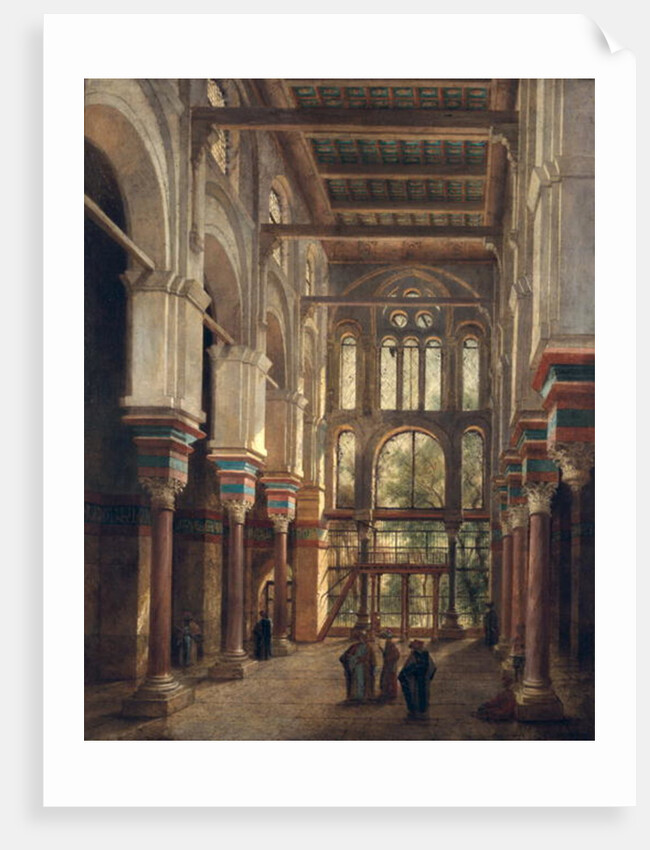Interior of the Mosque of El Mooristan in Cairo by Adrien Dauzats