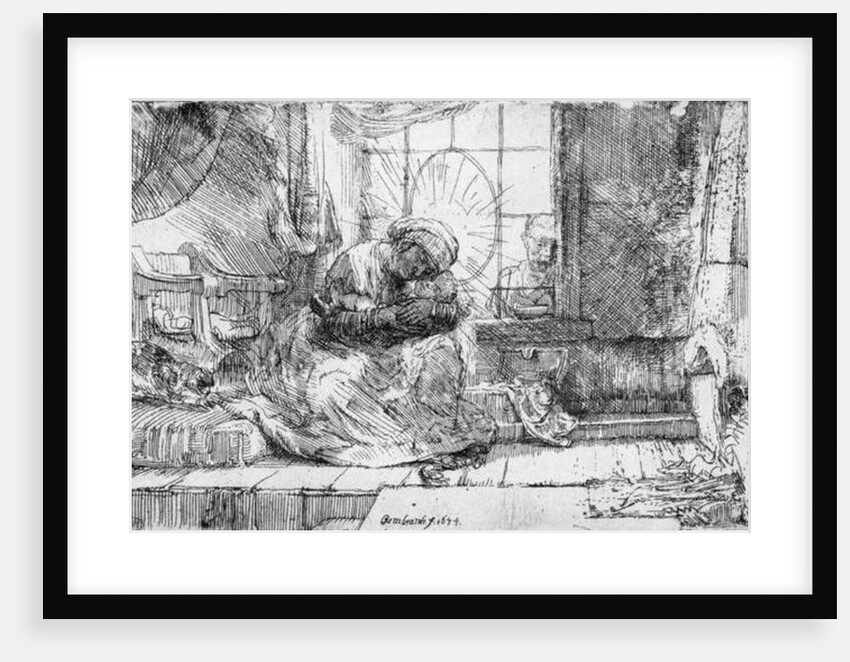 The Holy Family with a cat, 1654 by Rembrandt Harmensz. van Rijn