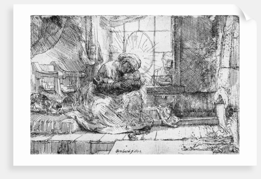 The Holy Family with a cat, 1654 by Rembrandt Harmensz. van Rijn