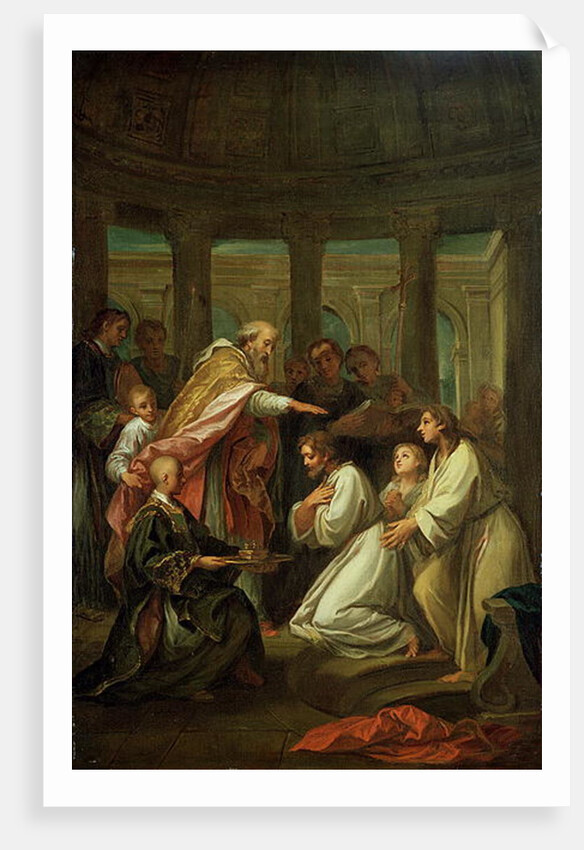 Baptism of St. Augustine study for the decoration of the Invalides, 1702 by Louis de the Younger Boulogne
