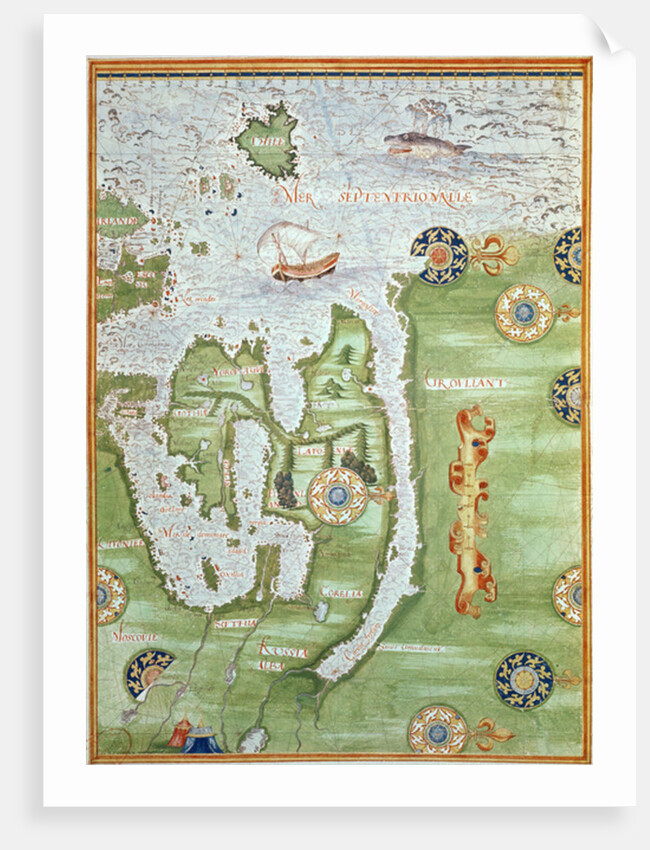 Fol.10v Map of Scandinavia and Northern Russia by Guillaume Le Testu