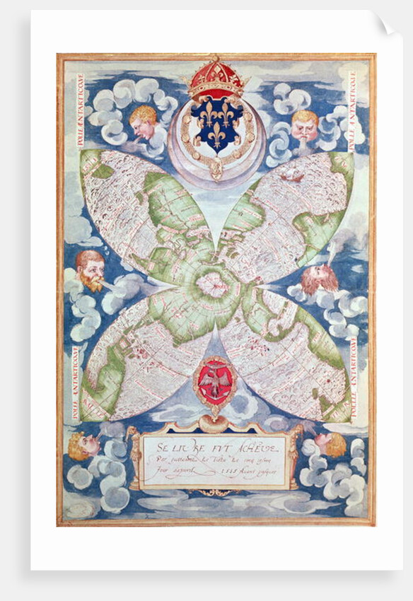 Fol.7v Map of the North Pole by Guillaume Le Testu