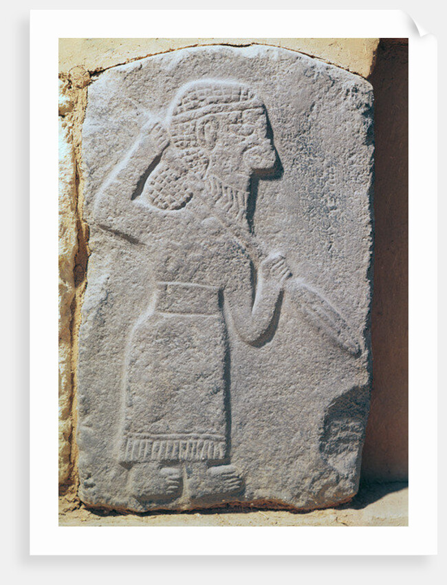 Orthostat depicting a soldier from the Palace of Kapara, King of Guzama, Tell Halaf, Syria by Aramaean