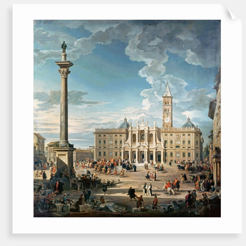 The Piazza Santa Maria Maggiore, 1752 by Giovanni Paolo Pannini or Panini